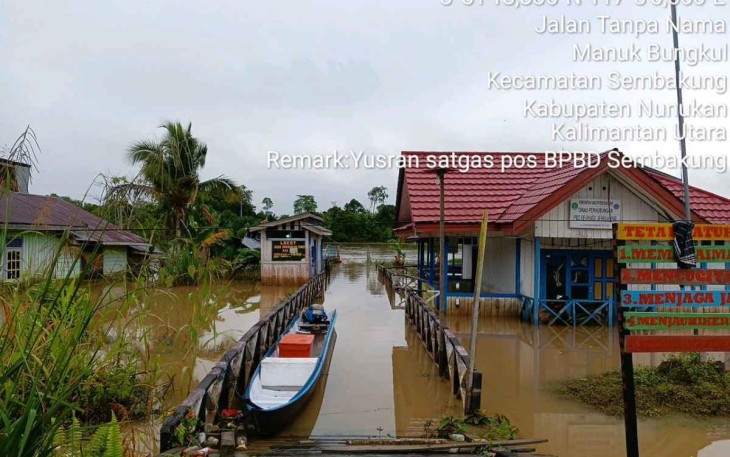 Pemukiman warga masih terendam banjir di Kabupaten Nunukan 