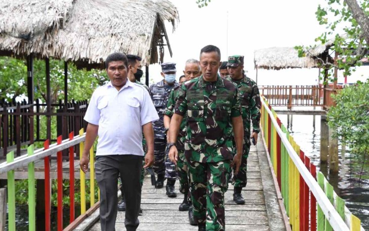Aspotmar Kasal tinjau hutan mangrove di desa Budo
