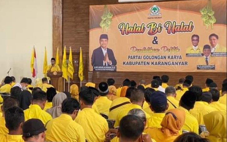 Acara halal bihalal dan pendidikan politik pengurus DPD Partai Golkar Kabupaten Karanganyar, Jumat (27/5/2022).