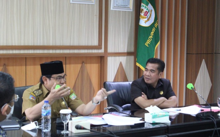 Rapat Lintas Sektoral, di ruang rapat Rafflesia Kantor Gubernur Bengkulu, Selasa (31/5/2022).