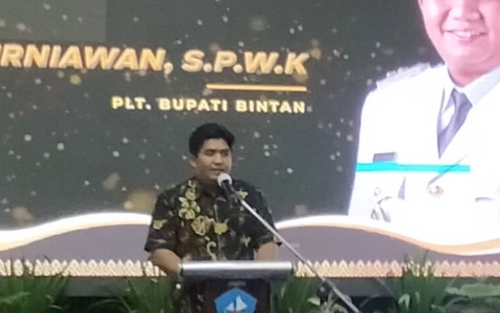 Plt Bupati Bintan, Roby Kurniawan, saat menyampaikan sambutan.