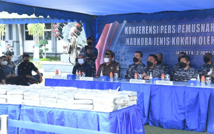 TNI AL musnahkan narkoba bersama Kejaksaan dan Pengadilan   