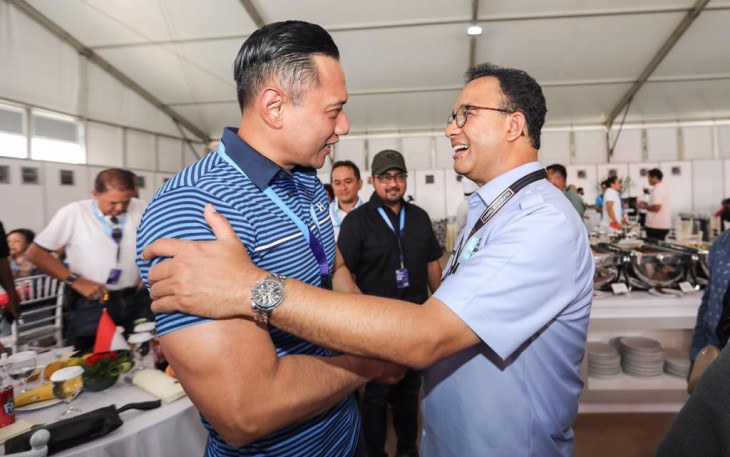 Keakraban Anies dan AHY, saat menonton balapan Formula E