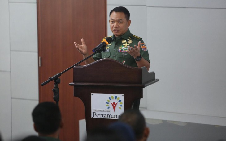 Pelaksanaan Inspiring Lecture di Universitas Pertamina (UPER) oleh Kepala Staf TNI Angkatan Darat (KSAD), Jenderal TNI Dudung Abdurachman, S.E., M.M, Juni 2022.