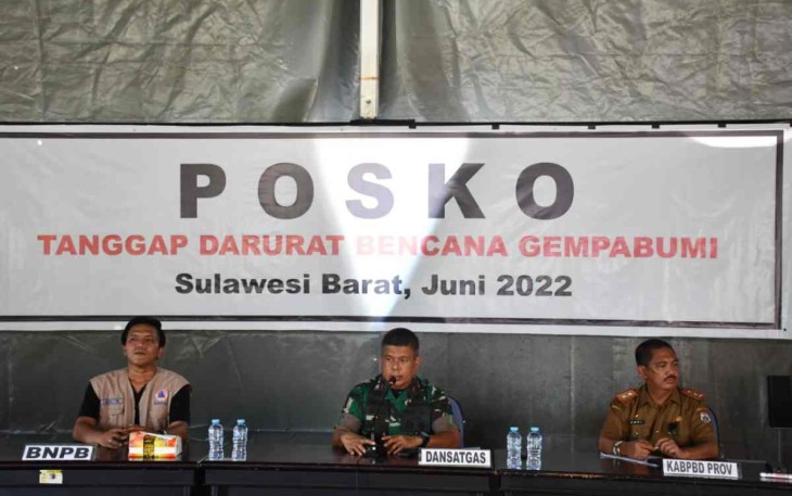 Danrem 142/Tatag saat pimpin evaluasi tahap akhir pelaksanaan tanggap darurat gempa Mamuju