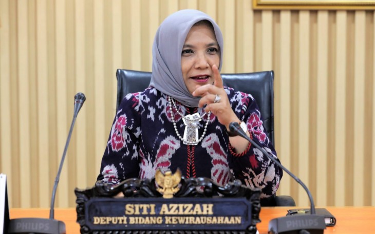 Siti Azizah saat keterangan pers mengenai program Matchmaking Entrepreneur Financial Fiesta di Jakarta 