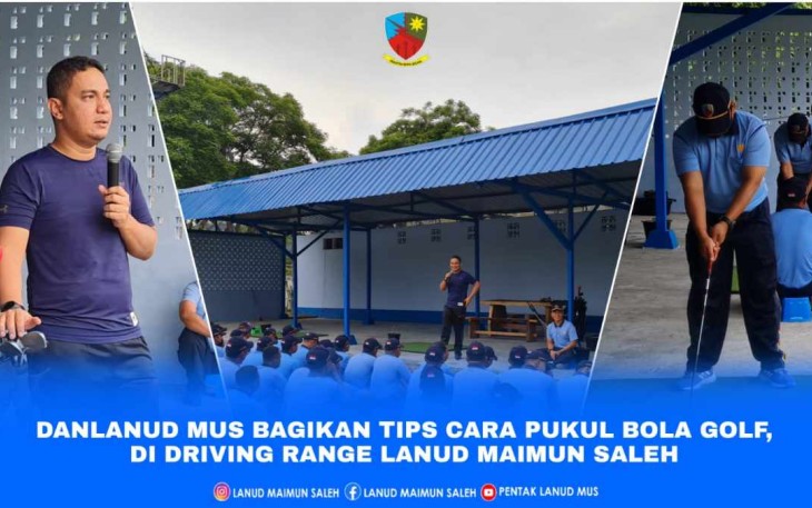 Danlanud Maimun Saleh saat memberikan tips bermain golf