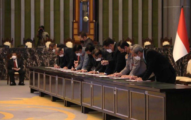 Penandatanganan nota kesepahaman SPPT-TI di Mahkamah Agung Jakarta 