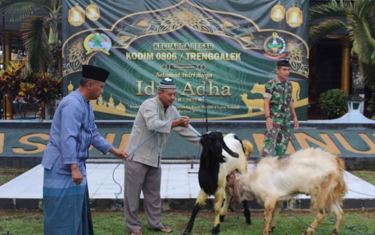 Hewan qurban di Masjid An Nuur Kodim 0806/Trenggalek 