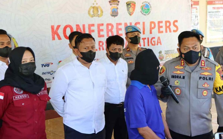 Kapolres Salatiga saat konferensi pers pencabulan siswa SMP