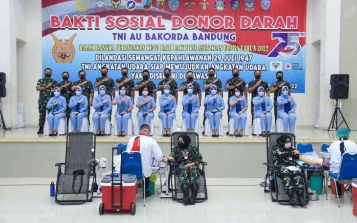 Donor darah sambut hari bakti TNI AU ke 75 