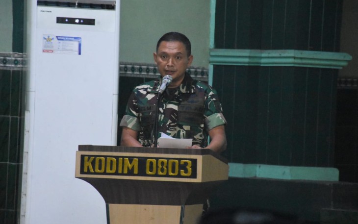 Dandim saat memberikan sambutan dalam pelatihan tanggap bencana
