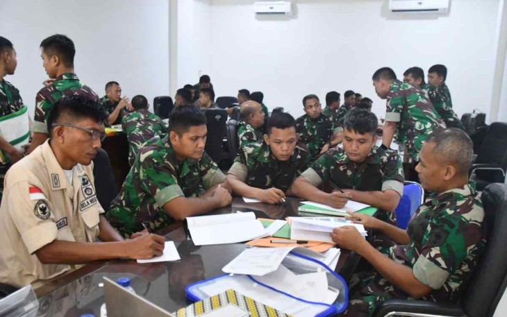 Tim Current Audit Itdam XIV/Hasanuddin saat di Makorem 142/Tatag
