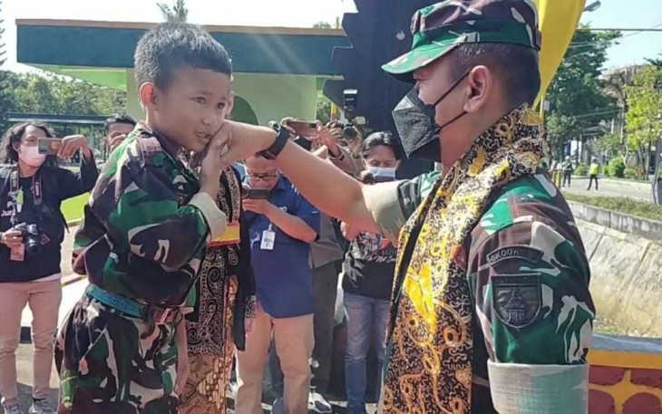 Arkan saat ditanya cita-citanya oleh Pangdam V/Brw