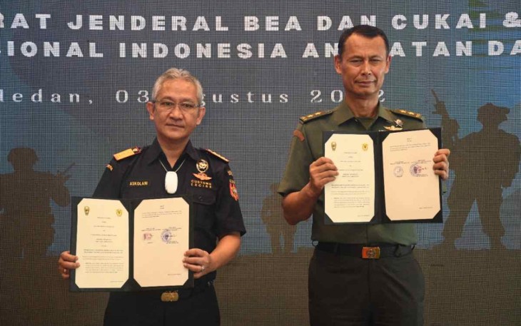 Aster Kasat saat penandatanganan PKS bersama Bea dan Cukai di Medan