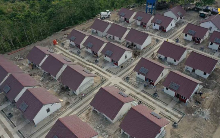 Ilustrasi rumah berkonsep green building 