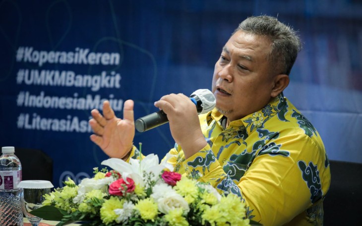 Kabiro Komunikasi dan Informasi KemenKopUKM Budi Mustopo saat menyampaikan dalam acara Silatnas PPAD di Sentul Bogor