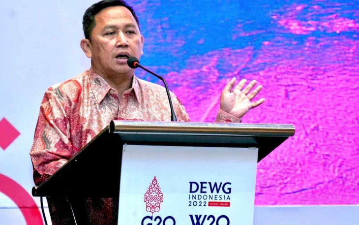 Ahmad Zabadi saat memberikan sambutan Road to G20 di Bandung 