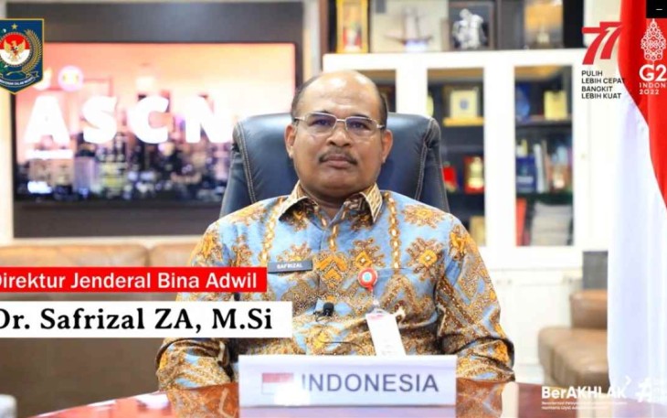 Dirjen Bina Adwil saat memberikan keterangan pers di Jakarta 