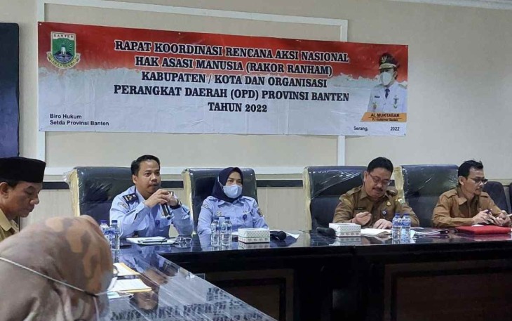 Rakor aksi HAM di aula DPMPTSP provinsi Banten