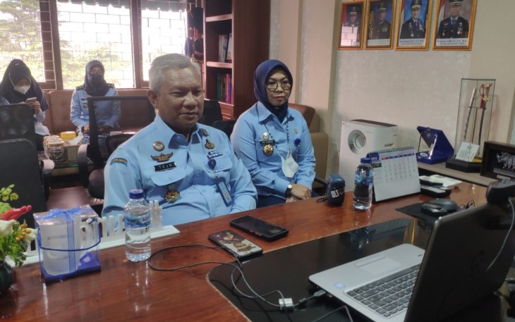 Tejo Harwanto saat vidcon bersama Sekjen Kemenkumham 