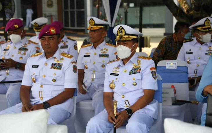 Pangkolinlamil Laksda TNI Agus Hariadi saat menghadiri Sertijab Pangkoarmada RI di Jakarta 