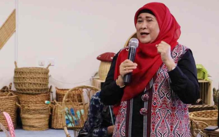 Dwi Andriani Sulistyowati saat memberikan motivasi dan bimtek perkuat SDM di Aceh, Rabu (28/9)