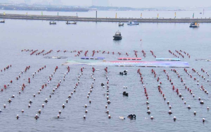 Water Trappen TNI AL di Satrol Lantamal III Pantai Mutiara Pluit, Jakarta, Rabu (5/10)