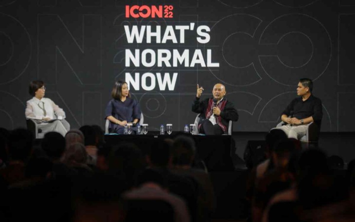 Menteri Teten Masduki dalam acara ICON 2022 di Ballroom Ritz Carlton Pasific Place Jakarta, Kamis (6/10)