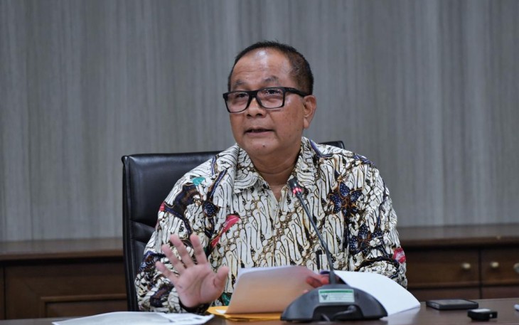 SeskemenkopUKM Arif Rahman saat konferensi pers di Jakarta 