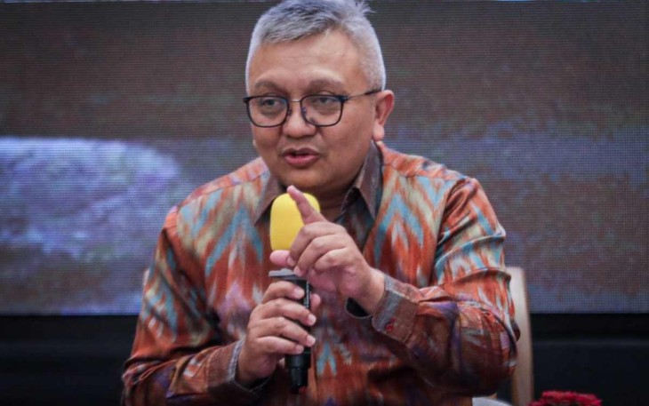 Deputi Bidang UKM KemenkopUKM Hanung Harimba Rahman saat memberikan keterangan pers di Jakarta 