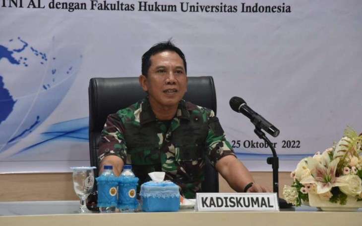 Kadiskum AL Laksamana Pertama TNI Leonard Marpaung saat membuka kursus Legal Forensic Auditor TNI AL