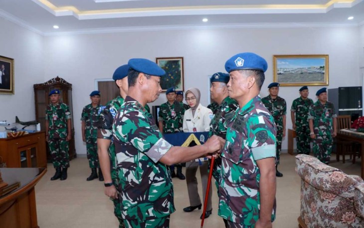 Dankoharmatau Marsda TNI Eddy Supriyono saat sertijab Kabliktek