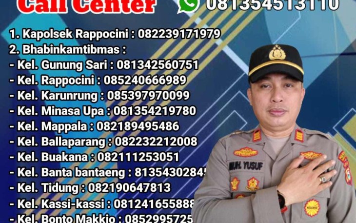 Call Center Bhabinkamtibmas Polsek Rappocini 