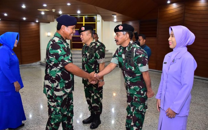 Wakasal Laksdya TNI Ahmadi Heri Purwono saat pelantikan Pati TNI AL di Mabesal