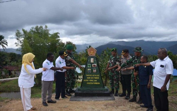 Tugu TMMD Ke-115 Kodim 1810/Tambrauw di Kampung Bama