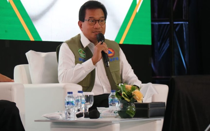 Prof Wiku Adisasmito saat memberikan keterangan dalam rakor satgas penanganan PMK di Jakarta 