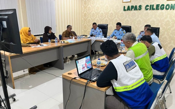 Rapat mingguan progres pembangunan Blok Hunian Maximum Security Lapas Cilegon