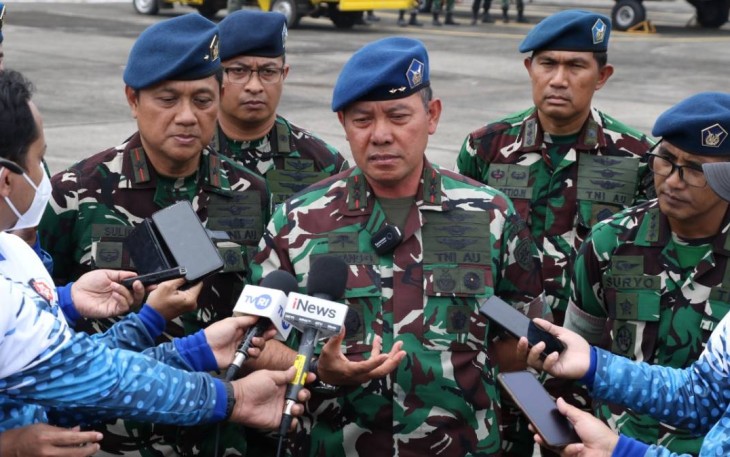 Pangkoopsud I Marsda TNI Bambang Gunarto saat keterangan pers di Lanud ATS, Bogor, Jum'at (2/12)