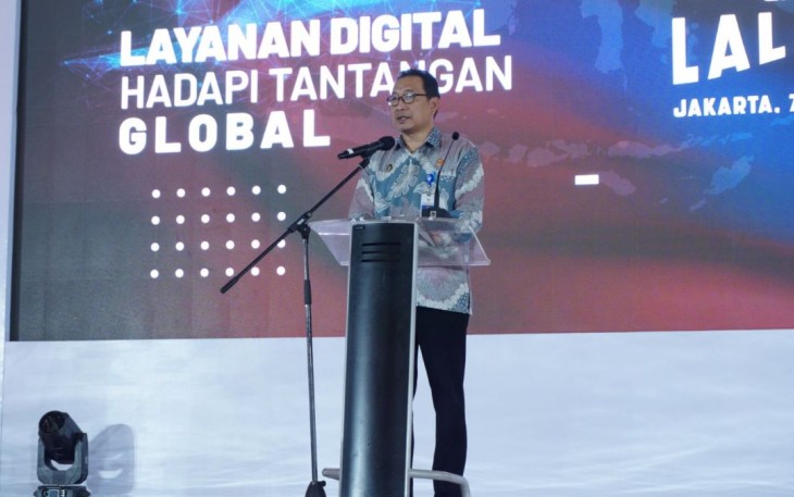 Dirjen perhubungan laut Arif Toha saat membuka Rakornis Bidang Lalu Lintas dan Angkutan Laut tahun 2022 di Hotel Grand Mercure Kemayoran Jakarta, Rabu (7/12)