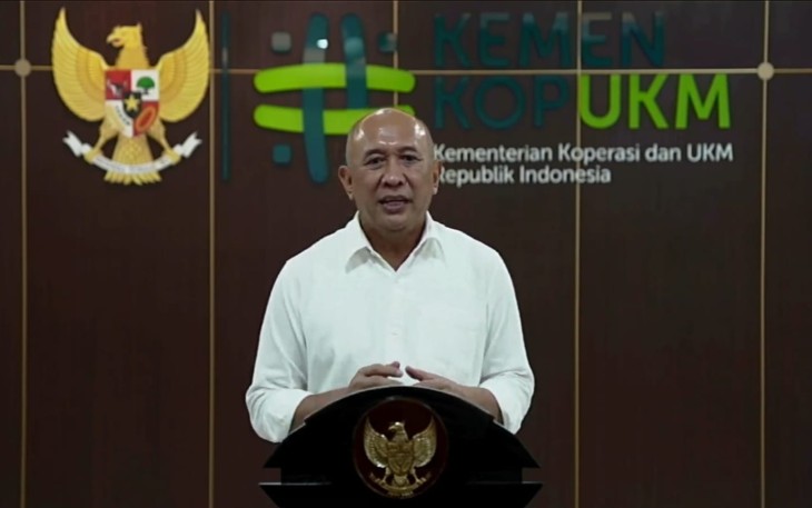 Menteri Teten Masduki saat membuka Nusantara Festival UMKM 2022 secara virtual di Jakarta Rabu (7/12)