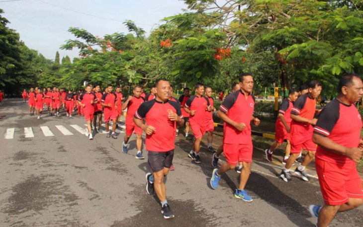 Olahraga bersama prajurit Kodim 0803/Madiun