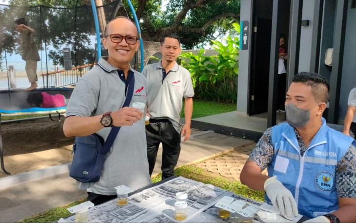 Test urine peserta rakor Kemenkumham Banten 