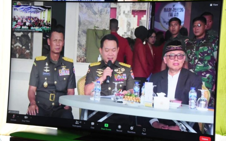 Kasad Jenderal TNI Dudung Abdurachman saat pengecekan kegiatan Korem 023/KS 