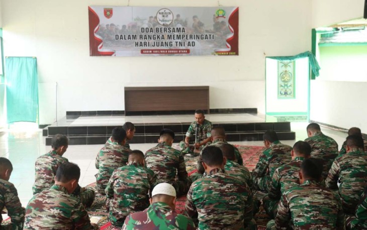 Prajurit Kodim 1001/HSU-BLG Doa Bersama 