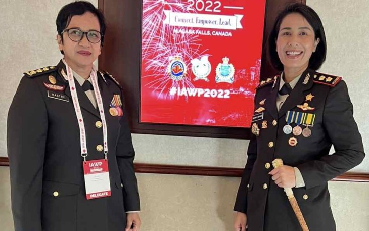 Polwan Polda Jateng saat mengikuti Konferensi Polwan Internasional di Kanada