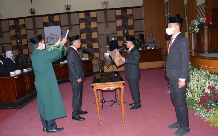 Pelantikan anggota DPRD Kabupaten Malang Pengganti Antar Waktu, sisa masa jabatan 2019-2024, Senin (24/10/2022).