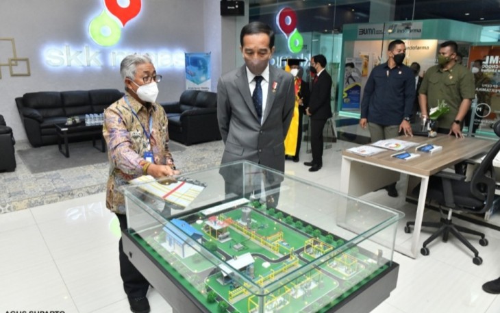 Presiden Jokowi mengunjungi Migas Corner di Solo Techno Park (STP).