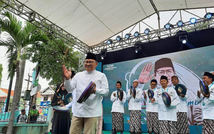 Gus Muhaimin saat ikuti Festival Al Banjari, Sabtu (3/12/2022).