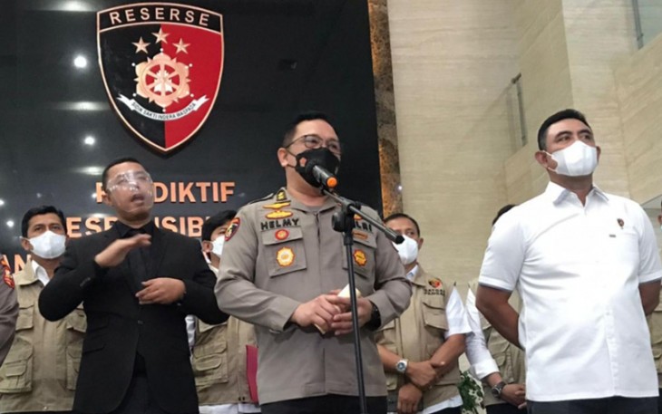 Kasatgas Pangan Polri Irjen Pol Helmy Santika saat jumpa pers